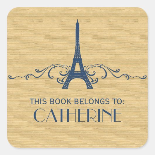 Blue French Blüh Buchzeichen Stickers (Vorderseite)