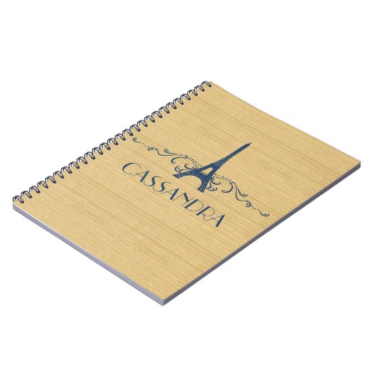 Blue French Blüh Notebook Notizblock (Linke Seite)