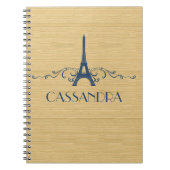 Blue French Blüh Notebook Notizblock (Vorderseite)