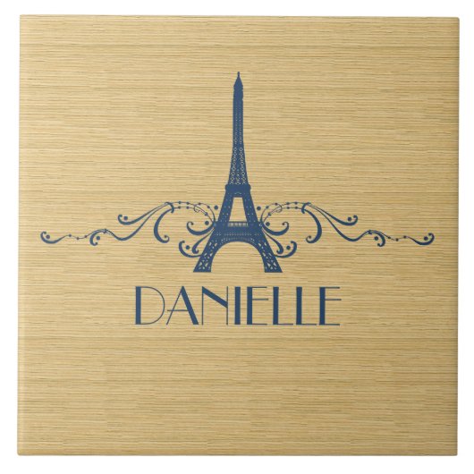 Blue French Blühen Tile Fliese (Vorderseite)