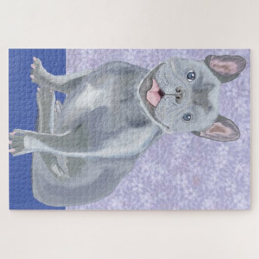 Blue French Bull Dog Puzzle (Horizontal)