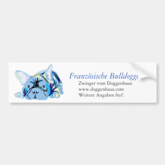 Blue French Bulldog Autoaufkleber (Vorne)