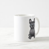 Blue French Bulldog / Französischer Niedlicher Car Kaffeetasse (VorderseiteRechts)