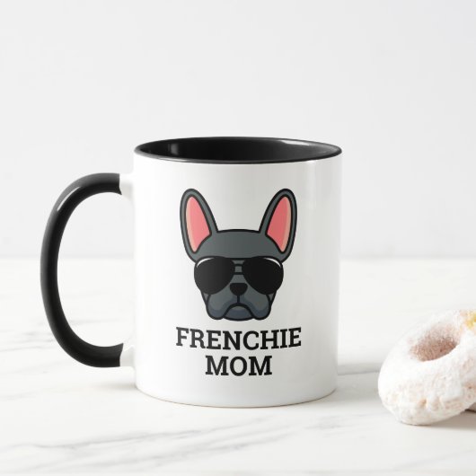 Blue French Bulldog Frenchie Dog Mama Tasse (Mit Donut)
