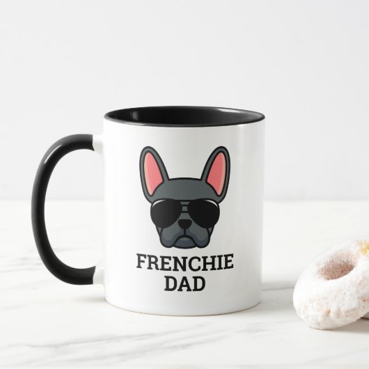 Blue French Bulldog Frenchie Dog Vater Tasse (Mit Donut)