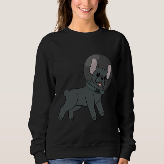 Blue French Bulldog in Space Sweatshirt (Vorderseite)
