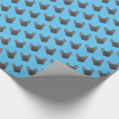 Blue French Bulldog Pattern Geschenkpapier (Ecke)