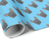 Blue French Bulldog Pattern Geschenkpapier (Rolleneckpunkt)