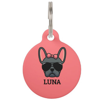 Blue French Bulldog Pet ID Haustiermarke