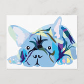 Blue French Bulldog Postkarte (Vorderseite)