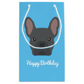 Blue French Bulldog Small Geschenktasche Kleine Geschenktüte (Rückseite)