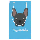 Blue French Bulldog Small Geschenktasche Kleine Geschenktüte (Vorderseite)