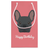 Blue French Bulldog Small Geschenktasche Kleine Geschenktüte (Rückseite)