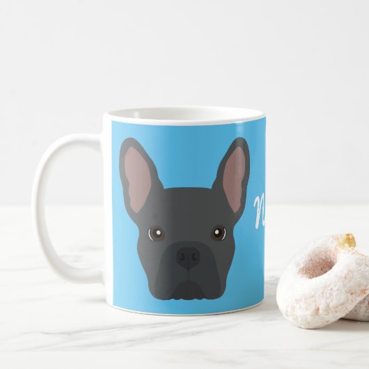 Blue French Bulldog Tasse (Mit Donut)