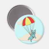 Blue French Bulldog Umbrel Fun Magnet (Vorderseite/Rückseite)