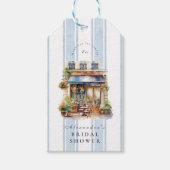 Blue French Café Brautparty Geschenkanhänger (Vorderseite)