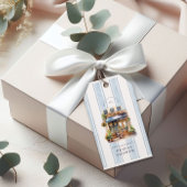 Blue French Café Brautparty Geschenkanhänger