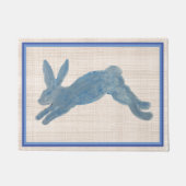 Blue French Country Bunny Rabbit Fußmatte (Vorderseite)