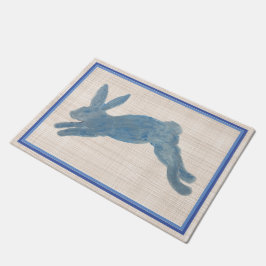 Blue French Country Bunny Rabbit Fußmatte