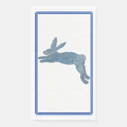 Blue French Country Bunny Rabbit Serviette (Vorderseite)