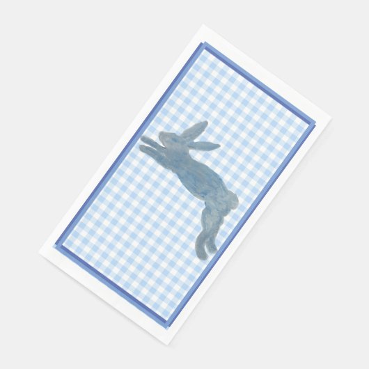 Blue French Country Bunny Rabbit Serviette (Ecke)