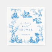 Blue French Country Farm Animal Boy Baby Dusche Serviette (Vorderseite)