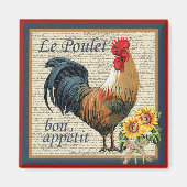 Blue French Country Kitchen Rooster Magnet (Vorne)