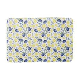 Blue French Country Lemon Pattern Badematte