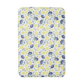 Blue French Country Lemon Pattern Badematte (Vorderseite Vertikal)