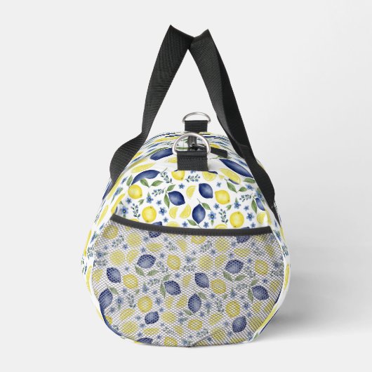 Blue French Country Lemon Pattern Duffle Bag (Rechts)
