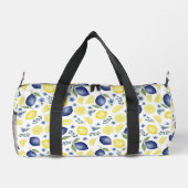 Blue French Country Lemon Pattern Duffle Bag (Rückseite)