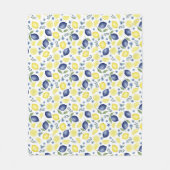 Blue French Country Lemon Pattern Fleecedecke (Vorderseite)