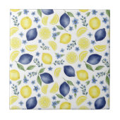 Blue French Country Lemon Pattern Fliese (Vorderseite)