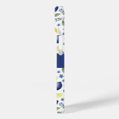 Blue French Country Lemon Pattern Name Case-Mate iPhone Hülle (Rückseite / Links)