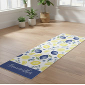 Blue French Country Lemon Pattern Name  Yogamatte