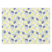Blue French Country Lemon Pattern Tischdecke (Vorderseite (Horizontal))