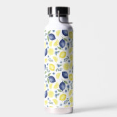 Blue French Country Lemon Pattern  Trinkflasche (Links)