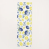 Blue French Country Lemon Pattern Yogamatte (Rückseite)