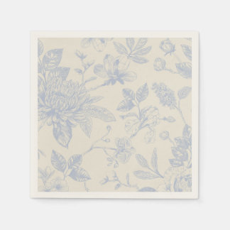 Blue French Floral Toile Serviette