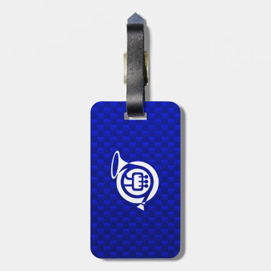 Blue French Horn Gepäckanhänger (Rückseite vertikal)