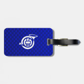 Blue French Horn Gepäckanhänger (Rückseite horizontal)