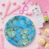 Blue French Hydrangea Floral Pappteller (Party)