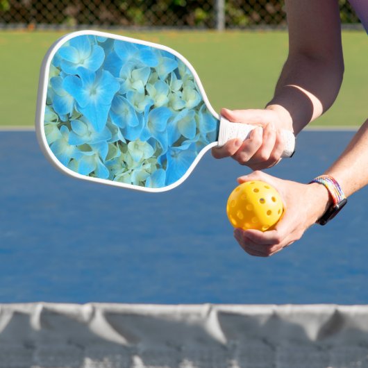 Blue French Hydrangea Floral Pickleball Schläger (InSitu)