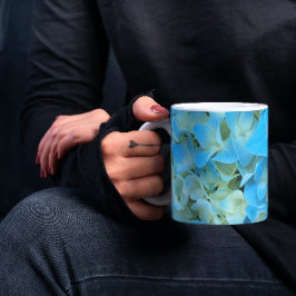 Blue French Hydrangea Floral Tasse