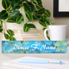 Blue French Hydrangea Personalisiert Floral Namensplakette
