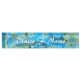 Blue French Hydrangea Personalisiert Floral Namensplakette