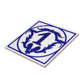 Blue French Letter House Number Tiles Fliese (Seite)