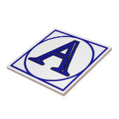 Blue French Letter House Number Tiles Fliese (Seite)