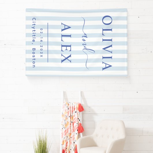 Blue French Personalized Wedding Banner (InSitu)