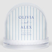 Blue French Personalized Wedding Schneekugeln (Vorderseite)